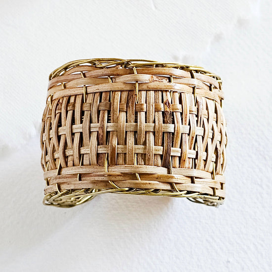 Bracelet jonc en rotin, paille et canne, fabriqué à la main et renouvelable: Roseau