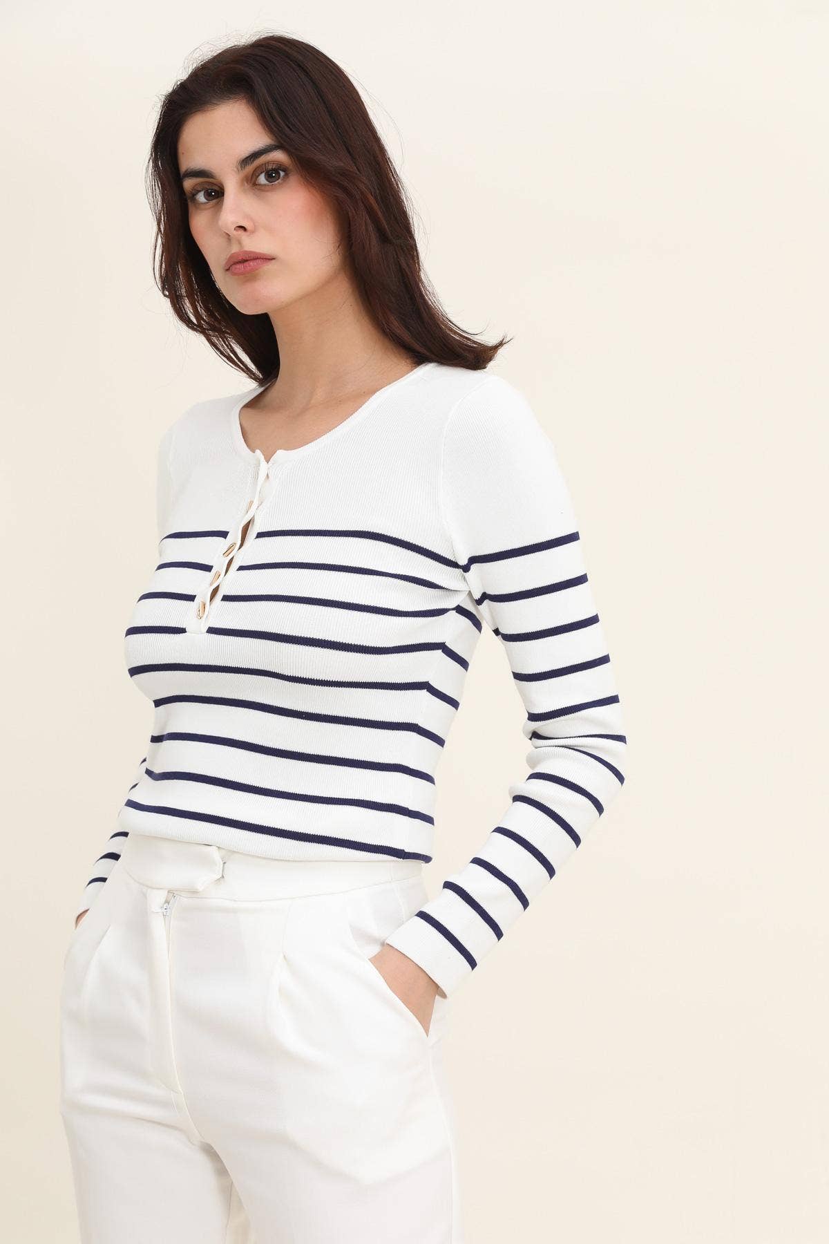 Pull marinière femme