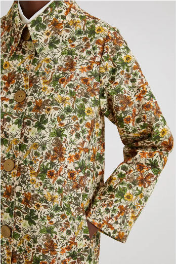 Veste maxi à motifs floraux 100 % coton