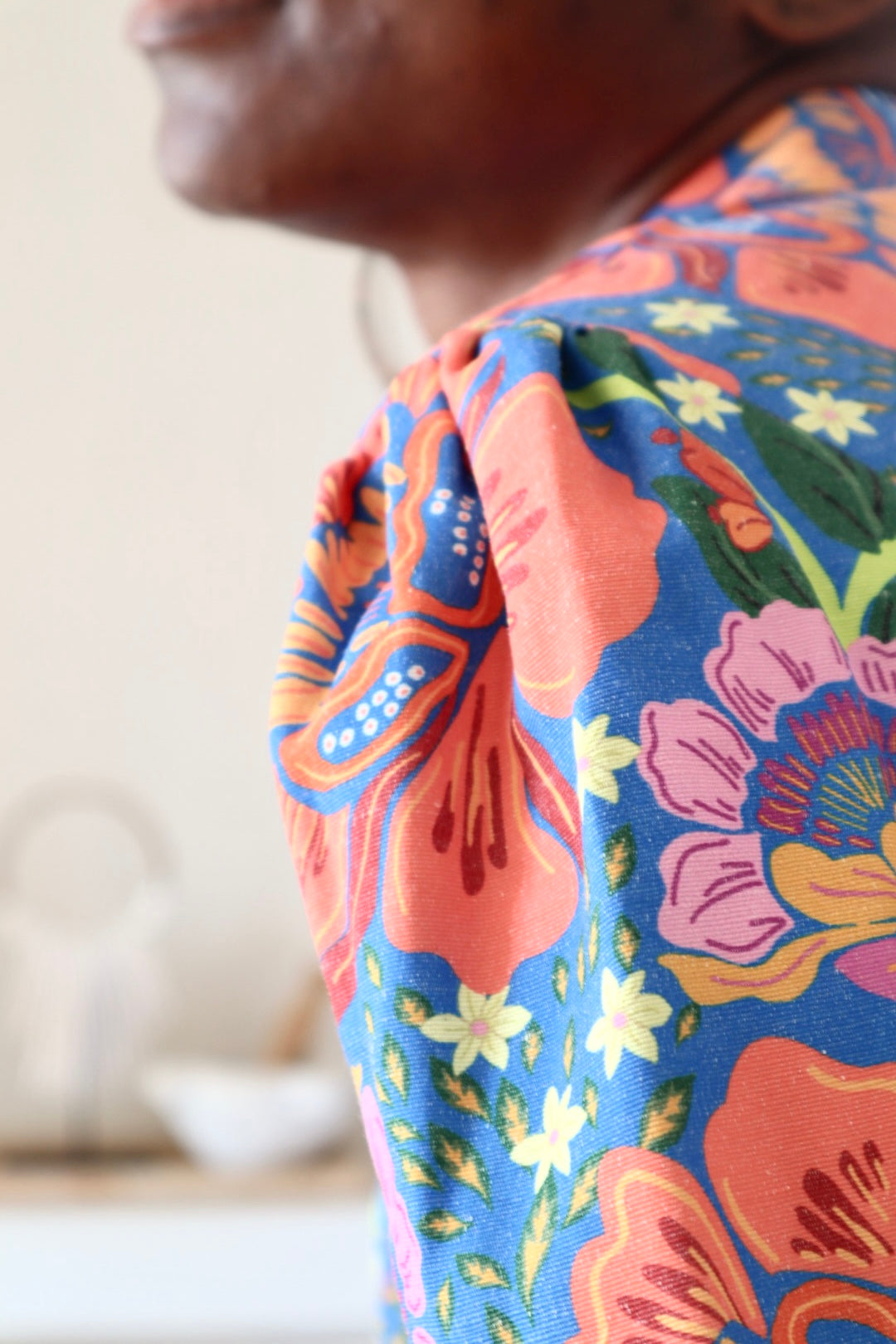 Robe-chemise fleurie en lin