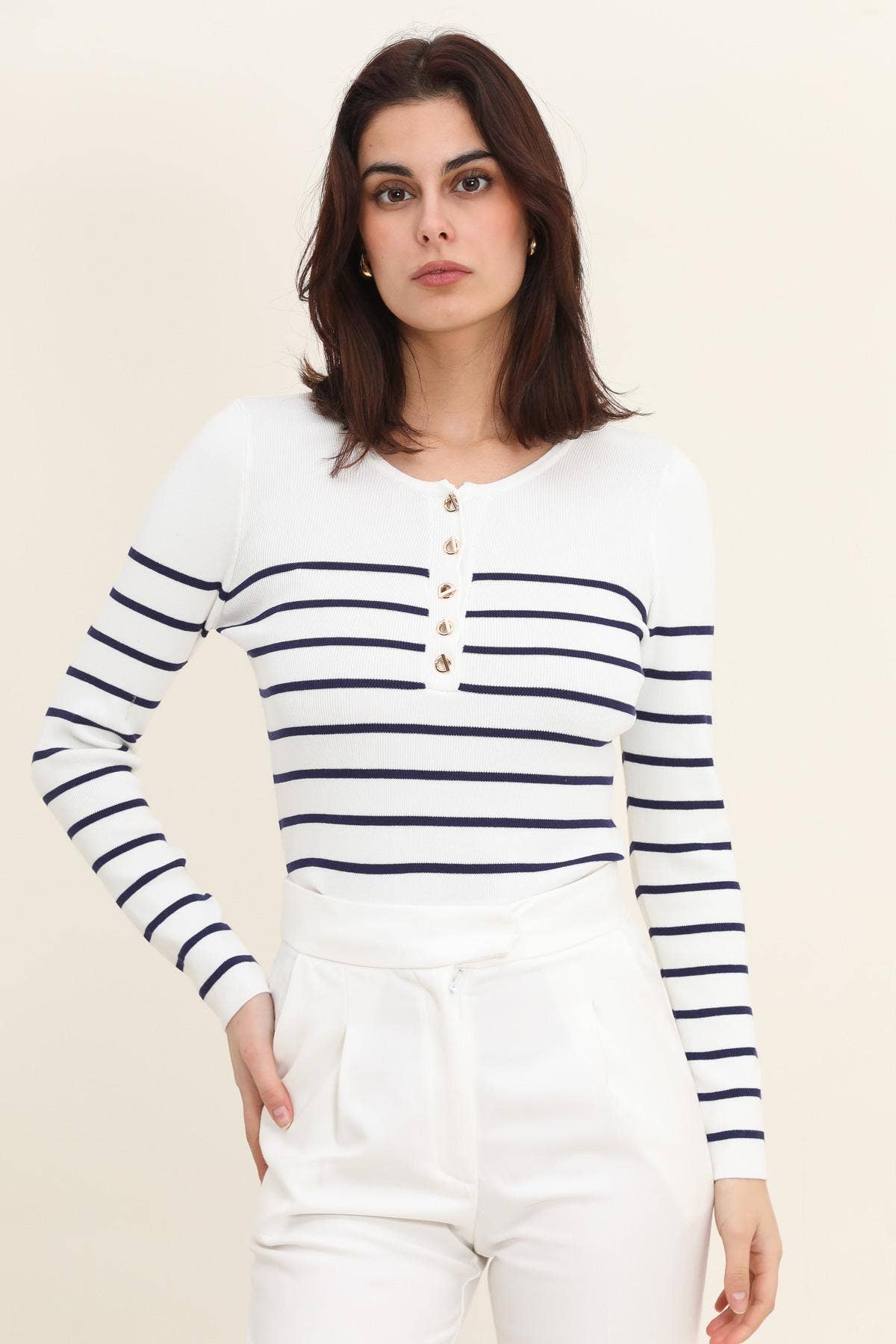 Pull marinière femme