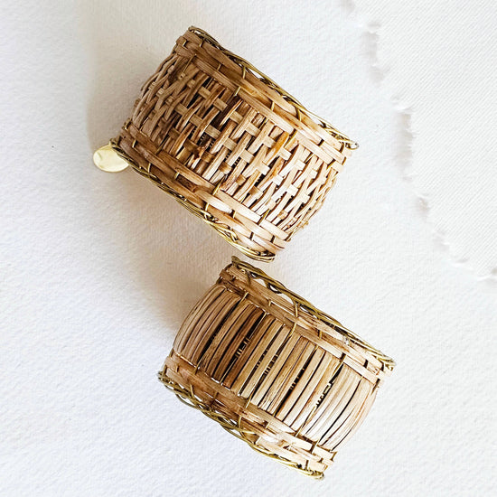 Bracelet jonc en rotin, paille et canne, fabriqué à la main et renouvelable: Roseau
