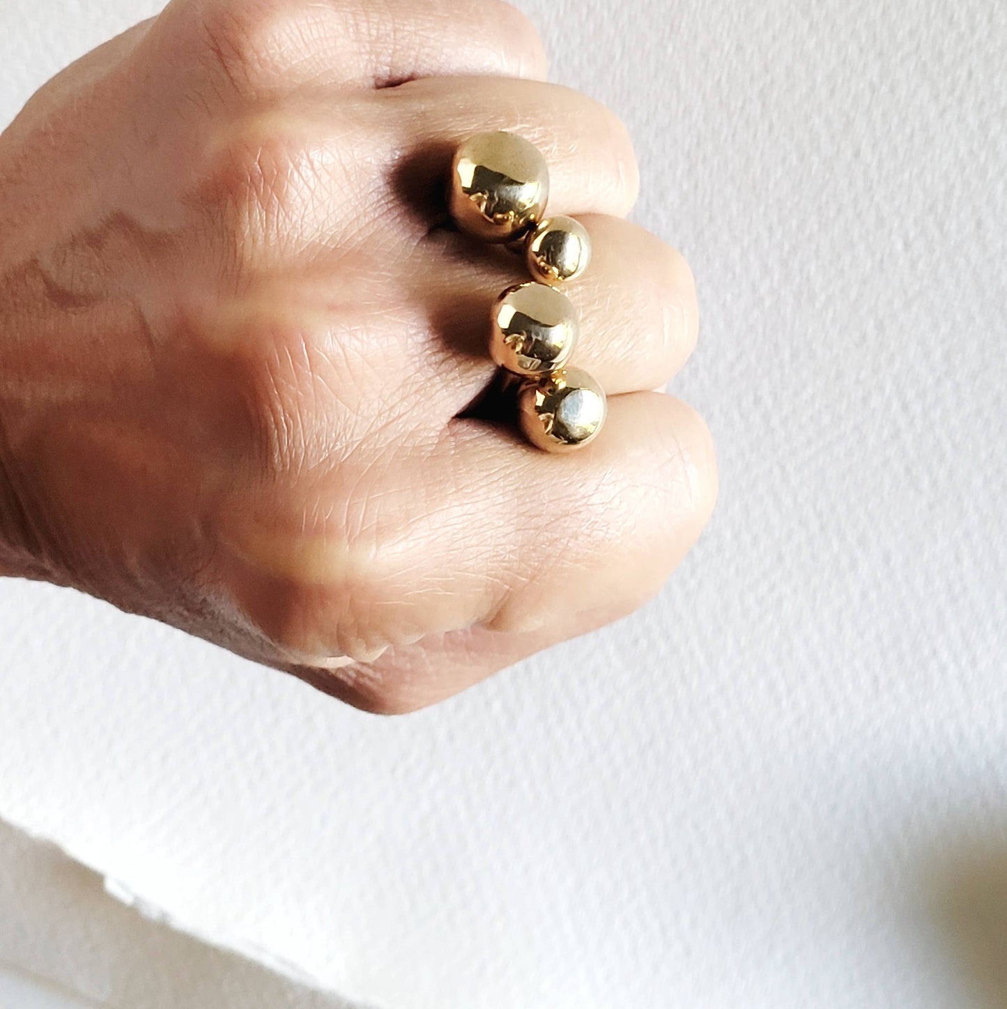 Bague en laiton double sphère de lune réglable: Petit